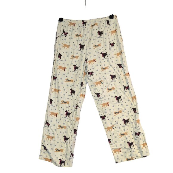 L.L. Bean Womens Labrador Dog Print Pajama Pants S Snowflakes Flannel - Picture 6 of 6